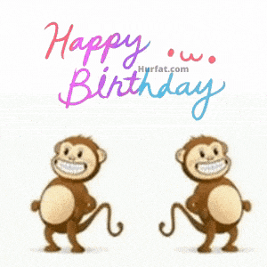 Funny Happy birthday GIF Monkey