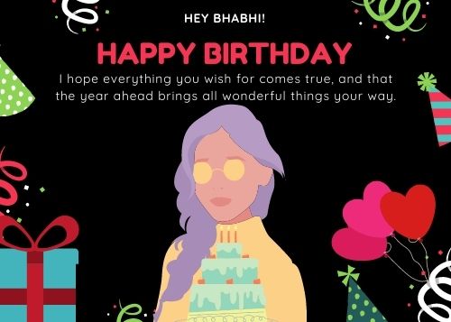  Birthday wishes for Bhabhi Greeting Card Idea